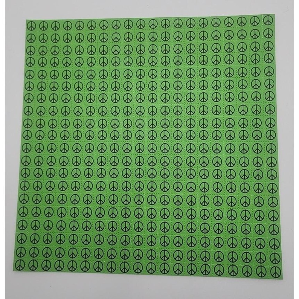 Green Peace Symbols Blotter Art Print‎ 400 1cm squares